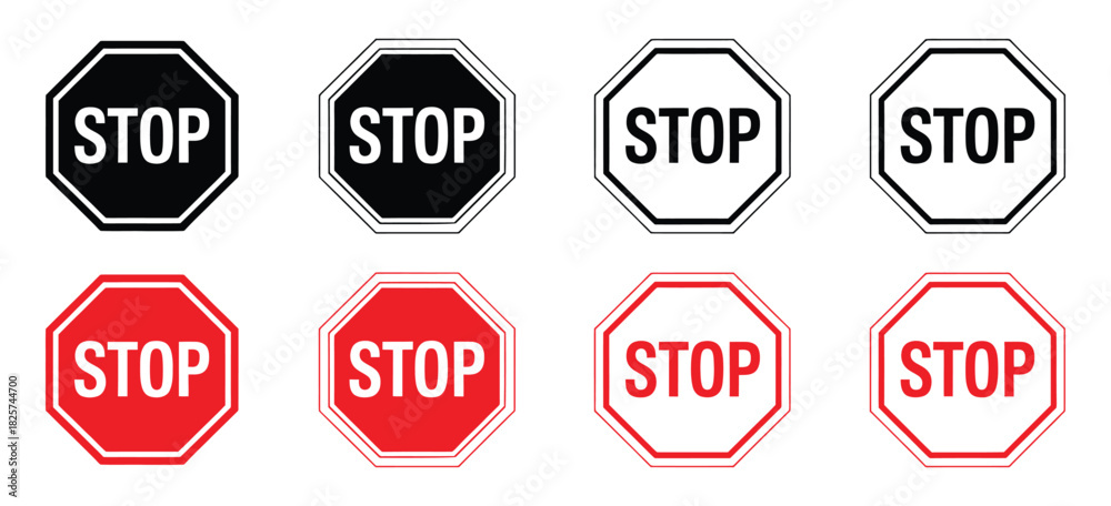 Code For Stop Sign Stop signs with different designs for your projects and presentations ...