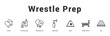 © Mia - Wrestle Prep Modern and clean web banner illustration featuring thematic icons for visual communication