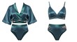 © Vidya Rahmandari - Elegant lingerie set silky teal color studio shot