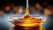 © PixelCrafted - Honey pouring into a glass bowl with a blurred background.
