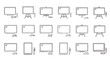 © Icon Master PNG - Outline Style Display Device Icons Monitor, Tablet, Laptop, and Projector