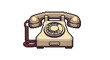 © arisart17 - pixel art beige retro telephone png vintage rotary phone
