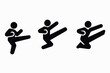 © Ophelia - Dynamic martial arts silhouette icons showcasing diverse karate moves