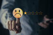 © bancha - One star indicates customer dissatisfaction and poor feedback in the digital context form.