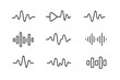 © icon_art - Nine sound wave and audio frequency equalizer symbols for technology and music applications