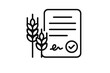 © Антон Сальников - Agricultural certification document with wheat grain symbolizing quality assurance and contract approval