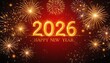 © RAZI - Sparkling Fireworks for Happy New Year 2026 banner template on dark background