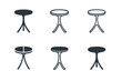 © Valentyna - Elegant Side Table Logos. Elegant Side Tables. Icon set. Set Logo of Elegant Side Tables: Round Side Table. harmonious logo variations of the same emblematic