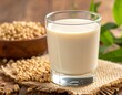 © chaba_nosuke - Cold Soy Milk and Soybeans, Outdoor Close-up冷たい豆乳と大豆、屋外でのクローズアップ
