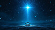 © Anna - The Star of Bethlehem shines over a manger in a classic nativity scene. Christian Christmas story of the birth of Jesus on a holy night.