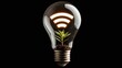 © Oleksandr - Light bulb with a WiFi symbol and a green plant inside. A conceptual fusion of innovation and nature, symbolizing the connection between technology and the environment.