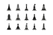 © Bohdan - Set of various nautical buoy silhouettes in different shapes and designs