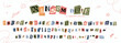 © Your Local Llamacorn - Colorful collage font, vintage newspaper cutout alphabet for ransom note. Grunge paper cut out letters and numbers, anonymous letter style typeface with hand drawn doodle elements vector illustration