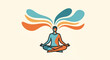 © Alex_Kalin - Meditation and mindfulness vector illustration. Abstract person sitting in lotus pose with colorful thought waves. Flat design mental health concept