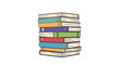 © Mihoub - A tall stack of colorful books, representing knowledge and learning