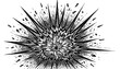 © 4Max - Dynamic black and white comic style explosion with sharp angular lines