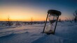 © ArtStockVault - Hourglass Buried Snow Sunset Light Time Metaphor