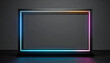 © seven sheep - ネオンカラー。フレーム。グレーの背景。Neon colors. Frame. Gray background.