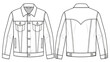 © AS Studio - Front and back view of a classic denim jacket with collar and pockets design