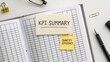 © Amil - KPI Summary and Quantification of Efficiency on Notepad with Stationery Accessories for Business Analysis and Planning