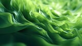 Abstract Green Waves - A Close-Up View of Flowing, Textured Surface.