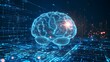 © Anuruddho - Neon light brain floating above mobile screen high resolution picture