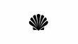 © Nuning - Black and white graphic of a scallop shell, a symbol of the Camino de Santiago.