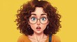© CrazyJuke - Surprised Woman Portrait: A captivating illustration portrays a woman with wide-eyed, expressive features. Her look evokes a sense of wonder and disbelief.