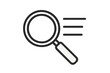 © icon_art - Minimalist outline icon of magnifying glass and horizontal lines for search and filtering
