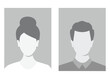 © nabisyah - Simple gray avatars representing male and female profiles. Passport photos and more. Stock Illustration