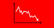 © Jyotishman - financial crisis on economic graph with white arrow on red background. Financial fall on economy market