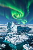 オーロラと流氷 | Aurora and drift ice Generative AI