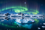 オーロラと流氷 | Aurora and drift ice Generative AI