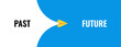 © Hasan_Sumon - Past to future transition concept with arrow pointing forward, symbolizing progress, direction, growth, life journey, change, improvement, and moving ahead toward new opportunities