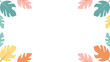 © Demas - Dynamic tropical leaf vector design featuring a colorful array of exotic foliage creating a decorative frame perfect for summer themes and playful backgrounds and invitations