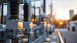 © Kateryna - Modern electrical substation with transformer unit equipment defocused power facility background energy infrastructure scene utility system display electrical distribution