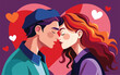 © richorzo - Love and Affection Romantic Kiss Vector Concept