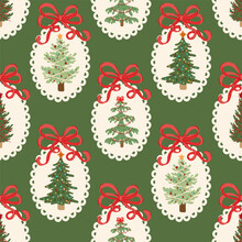 Vintage Christmas Tree Pattern Free Stock Photo - Public Domain Pictures
