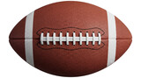 American football PNG isolated on transparent background, brown leather ball with white stripes for sports and game design