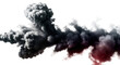 © DILSHAD - Dark smoke explosion with red tint isolated on transparent background