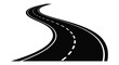 © nhpvect02 - Curving road illustration on white background in black and white silhouette