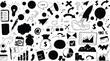 © alfa - Hand drawn business and startup icons in black and white for presentations and web design projects