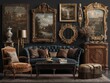 © Helen-HD - This living room moodboard showcases stylish furniture, intricate artwork, and serene colors, creating an elegant space for relaxation and inspiration