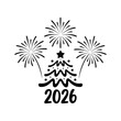 © tarek - New year 2026 celebration with fireworks and christmas tree