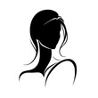 © Blakez - Black & white vector silhouette of minimalist female portrait outline on white background