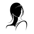 © Blakez - Black & white vector silhouette of minimalist female portrait outline on white background