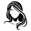 © Blakez - Black & white vector silhouette of anonymous woman portrait icon on white background