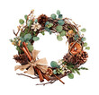 © Rawpixel.com - PNG Rustic wreath with natural elements.