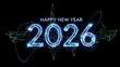 © Graphi - Happy new year 2026 glowing digital particle effect
