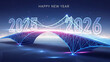© Ahmad - Digital bridge connecting the years of twenty twenty five and twenty twenty six for new year ai generated